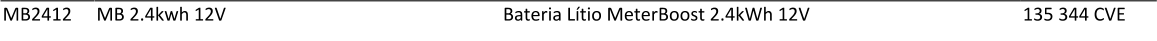 MB2412 MB 2.4kwh 12V Bateria Ltio MeterBoost 2.4kWh 12V 135 344 CVE