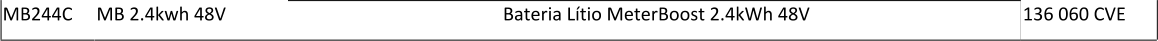 MB244C MB 2.4kwh 48V Bateria Ltio MeterBoost 2.4kWh 48V 136 060 CVE