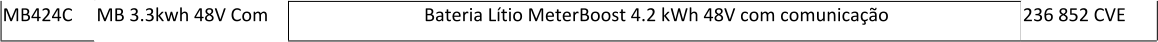 MB424C MB 3.3kwh 48V Com Bateria Ltio MeterBoost 4.2 kWh 48V com comunicao 236 852 CVE