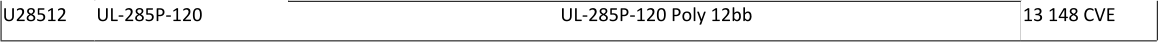 U28512 UL-285P-120 UL-285P-120 Poly 12bb 13 148 CVE