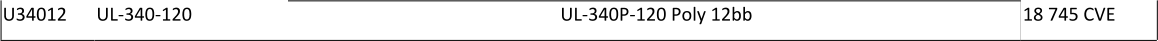 U34012 UL-340-120 UL-340P-120 Poly 12bb 18 745 CVE