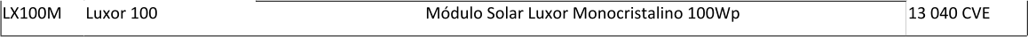 LX100M Luxor 100 Mdulo Solar Luxor Monocristalino 100Wp 13 040 CVE