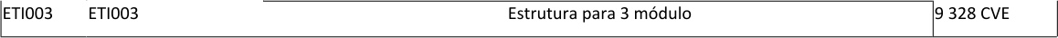 ETI003 ETI003 Estrutura para 3 mdulo 9 328 CVE