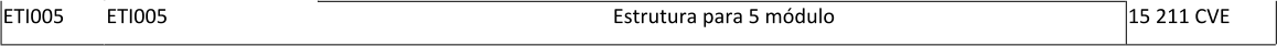 ETI005 ETI005 Estrutura para 5 mdulo 15 211 CVE