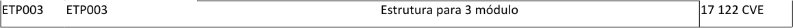 ETP003 ETP003 Estrutura para 3 mdulo 17 122 CVE