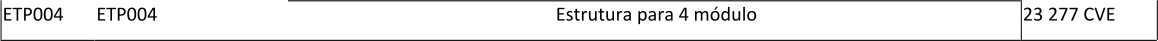 ETP004 ETP004 Estrutura para 4 mdulo 23 277 CVE