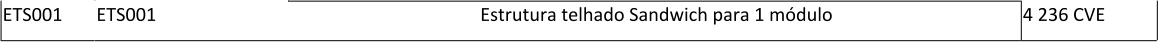 ETS001 ETS001 Estrutura telhado Sandwich para 1 mdulo 4 236 CVE